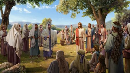 文士和法利赛人故意拦阻人们听耶稣讲道